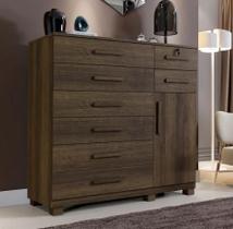 Cômoda New Vitória 8 Gavetas 1 Porta Benetil Móveis - Imbuia