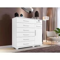Cômoda New Vitoria com 1 Porta e 8 Gavetas Benetil - Branco