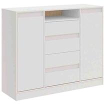 Cômoda Nobre 4 Gavetas 2 Portas Branco Castro Móveis