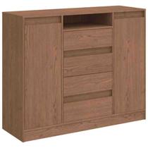 Cômoda Nobre 4 Gavetas 2 Portas Macadâmia Castro Móveis