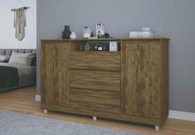 Cômoda Organizadora 3 Gavetas 2 Portas Vênus Amendoa - Rede Móveis