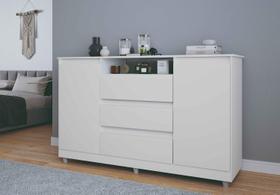Cômoda Organizadora 3 Gavetas 2 Portas Vênus Branco - Rede Móveis