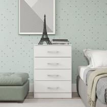 Cômoda Organizadora Multiuso Com 4 Gavetas Menu Móveis Branco