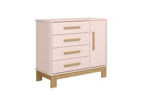 Cômoda Organizadora Slim Para Quarto Infantil Com 4 Gavetas e Sapateira