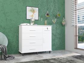 Cômoda Organizadora TU 5 Gavetas + 1 Porta Cor Branco