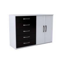 Cômoda Panamá 2 PT 5 GV Branca e Preta