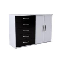 Cômoda Panamá 2 PT 5 GV Branca e Preta