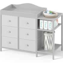 Cômoda para Bebê BOLUO com Trocador 111x50x95cm Cinza Cômoda para Bebê BOLUO com Trocador 111x50x95cm Cinza