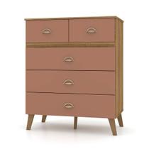 Cômoda para Quarto 05 Gavetas Milão Nature/Camarim - Pallazio