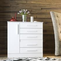 Cômoda para Quarto 1 Porta 5 Gavetas Advantage Branco Cômoda para Quarto 1 Porta 5 Gavetas Advantage Branco