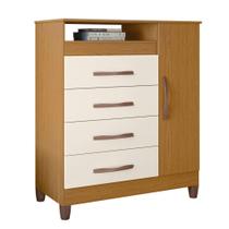 Cômoda Para Quarto 1 Porta 84cm Franci A02 Off/Cinamomo - Mpozenato