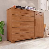 Cômoda para Quarto 1 Portas 6 Gavetas Jade Expresso Móveis