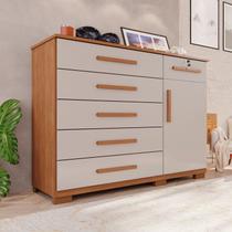 Cômoda para Quarto 1 Portas 6 Gavetas Jade Expresso Móveis Marrom/Cinamomo/Off White Cômoda para Quarto 1 Portas 6 Gavetas Jade Expresso Móveis Marrom/Cinamomo/Off White