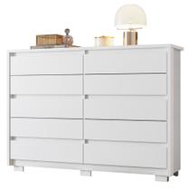 Cômoda para Quarto 10 Gavetas 151cm Duetto Branco - Albatroz Cômoda para Quarto 10 Gavetas 151cm Duetto Branco - Albatroz
