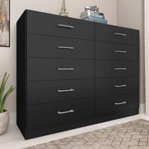 Cômoda para Quarto 10 Gavetas Caribe Preto Cômoda para Quarto 10 Gavetas Caribe Preto