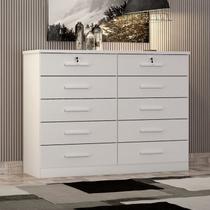 Cômoda para Quarto 10 Gavetas Genova Branco/Neve Cômoda para Quarto 10 Gavetas Genova Branco/Neve