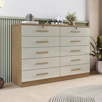 Cômoda para Quarto 10 Gavetas Genova Marrom/Cumaru/Fendi Cômoda para Quarto 10 Gavetas Genova Marrom/Cumaru/Fendi