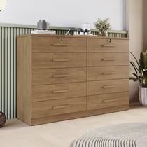Cômoda para Quarto 10 Gavetas Genova Marrom/Cumaru