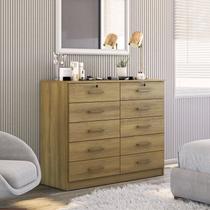 Cômoda para Quarto 10 Gavetas Londres Bege/Mel Cômoda para Quarto 10 Gavetas Londres Bege/Mel