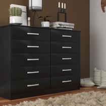Comoda para Quarto 10 Gavetas Marbela Preto Comoda para Quarto 10 Gavetas Marbela Preto
