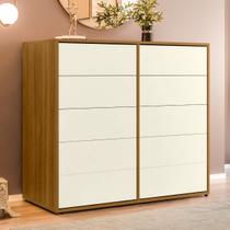 Cômoda Para Quarto 10 Gavetas Melinda Freijó/Off White