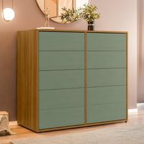 Cômoda para Quarto 10 Gavetas Melinda Marrom/Freijó/Verde Cômoda para Quarto 10 Gavetas Melinda Marrom/Freijó/Verde