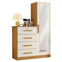 Cômoda Para Quarto 109cm 1 Porta Belize Plus Off/Cinamomo - Albatroz Cômoda Para Quarto 109cm 1 Porta Belize Plus Off/Cinamomo - Albatroz