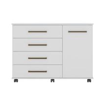 Cômoda para quarto 125cm 4 gavetas Flora 4130 Branco Demóbile