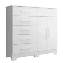 Cômoda Para Quarto 2 Portas 124cm Ester A02 Branco - Mpozenato