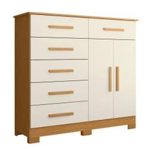 Cômoda Para Quarto 2 Portas 124cm Ester A02 Off/Cinamomo - Mpozenato