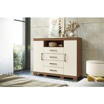 Cômoda para Quarto 2 Portas 4 Gavetas 1 Nicho Master com Pés Cômoda para Quarto 2 Portas 4 Gavetas 1 Nicho Master com Pés