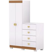 Cômoda Para Quarto 2 Portas 4 Gavetas 120cm Tulsa V01 Branco Camarim - Lyam Decor Cômoda Para Quarto 2 Portas 4 Gavetas 120cm Tulsa V01 Branco Camarim - Lyam Decor