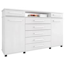 Cômoda para Quarto 2 Portas 7 Gavetas London D02 Branco - Mpozenato