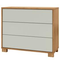 Cômoda Para Quarto 3 Gavetas 105cm Click D03 Freijó Off White - Lyam Decor