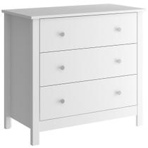 Comoda Para Quarto 3 Gavetas 76 Cm Dm219 Branco Dtall Branco Comoda Para Quarto 3 Gavetas 76 Cm Dm219 Branco Dtall Branco