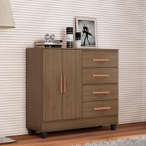 Cômoda para Quarto 4 Gavetas 02 Portas com Pés Lite Cômoda para Quarto 4 Gavetas 02 Portas com Pés Lite