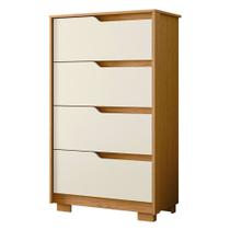 Cômoda Para Quarto 4 Gavetas 70cm Sole Flex Off/Cinamomo - Albatroz