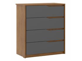 Cômoda para quarto 4 gavetas 92cm Átria D4010 Demartêz Amêndola/Grafito