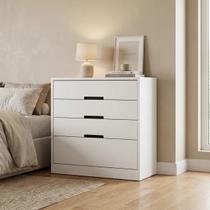 Cômoda para Quarto 4 Gavetas 94x91cm Gold Branco