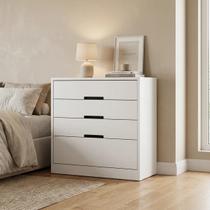 Cômoda para Quarto 4 Gavetas 94x91cm Gold Branco Cômoda para Quarto 4 Gavetas 94x91cm Gold Branco