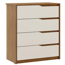 Cômoda para Quarto 4 Gavetas com Puxadores Usinados Aria
