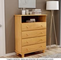 Cômoda para Quarto 4 Gavetas e 1 Nicho Ônix Mel 04 - Straub Web