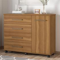 Cômoda para Quarto 4 Gavetas e 1 Porta Flora
