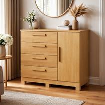 Cômoda para Quarto 4 Gavetas e 1 Porta Sapateira Flora Marrom/Cinamomo Cômoda para Quarto 4 Gavetas e 1 Porta Sapateira Flora Marrom/Cinamomo