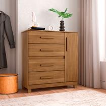 Cômoda para Quarto 4 Gavetas e 1 Porta Victoria Amêndoa