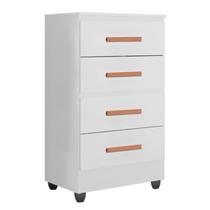 Cômoda para Quarto 4 Gavetas Lisa MDP Branco