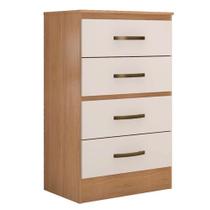 Cômoda Para Quarto 4 Gavetas Lisa Mdp Nature-off White