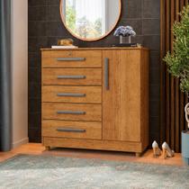 Cômoda Para Quarto 5 Gavetas 1 Porta Com Chave Elegante Organizador Multiuso Cômoda Para Quarto 5 Gavetas 1 Porta Com Chave Elegante Organizador Multiuso
