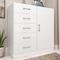 Cômoda para Quarto 5 Gavetas e 1 Porta Miami