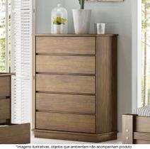 Cômoda para Quarto 5 Gavetas em Madeira Maciça Orleans Castanho - Straub Web